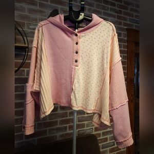 POL Pink Textured Hoodie
